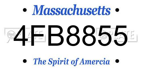 4FB8855 Massachusetts License Plate