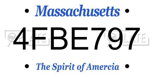 4FBE797 Massachusetts License Plate