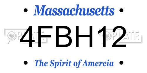 4FBH12 Massachusetts License Plate