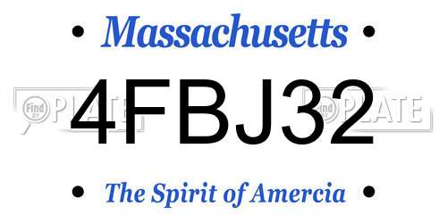 4FBJ32 Massachusetts License Plate