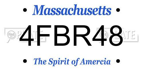 4FBR48 Massachusetts License Plate