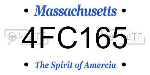 4FC165 Massachusetts License Plate
