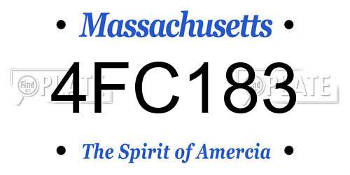 4FC183 Massachusetts License Plate