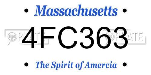 4FC363 Massachusetts License Plate