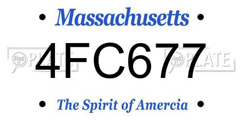 4FC677 Massachusetts License Plate