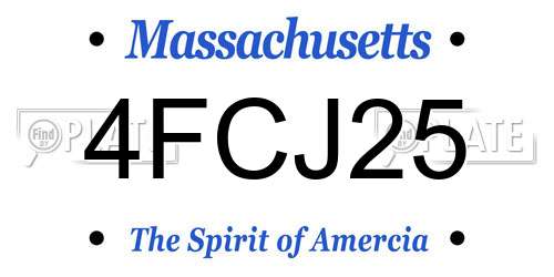 4FCJ25 Massachusetts License Plate