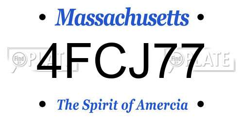 4FCJ77 Massachusetts License Plate
