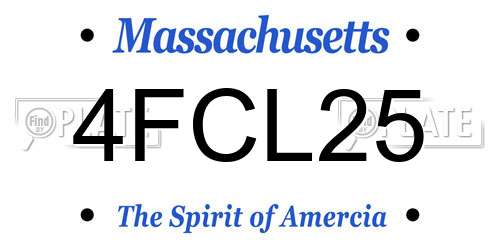 4FCL25 Massachusetts License Plate