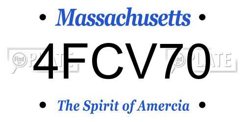 4FCV70 Massachusetts License Plate