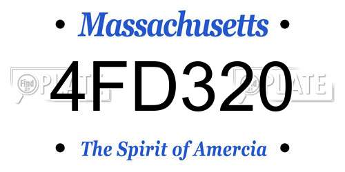 4FD320 Massachusetts License Plate