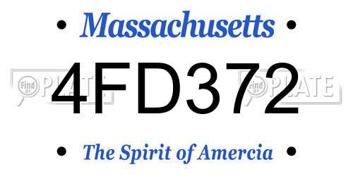 4FD372 Massachusetts License Plate