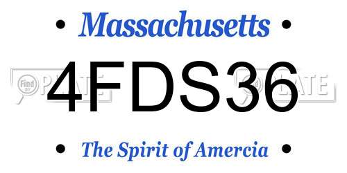 4FDS36 Massachusetts License Plate