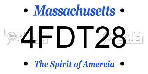 4FDT28 Massachusetts License Plate