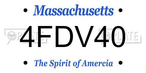 4FDV40 Massachusetts License Plate