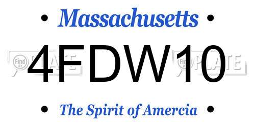4FDW10 Massachusetts License Plate