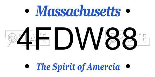 4FDW88 Massachusetts License Plate