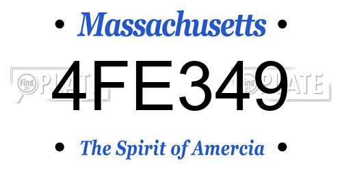 4FE349 Massachusetts License Plate