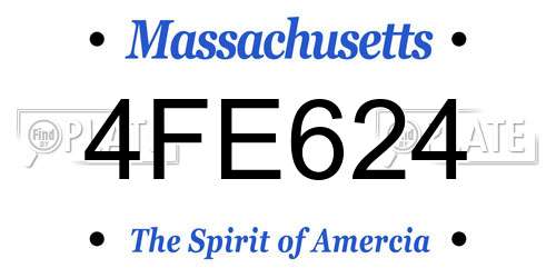 4FE624 Massachusetts License Plate