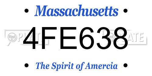 4FE638 Massachusetts License Plate