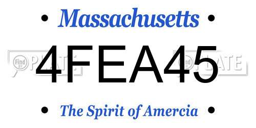 4FEA45 Massachusetts License Plate