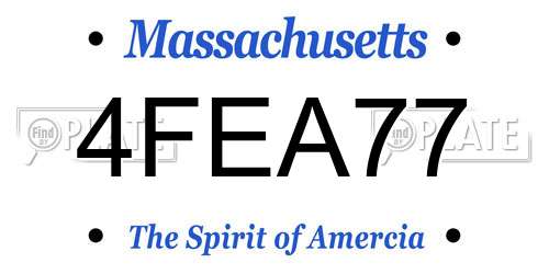 4FEA77 Massachusetts License Plate
