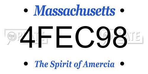 4FEC98 Massachusetts License Plate