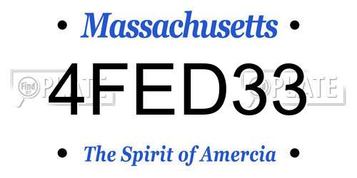 4FED33 Massachusetts License Plate