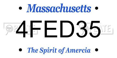 4FED35 Massachusetts License Plate