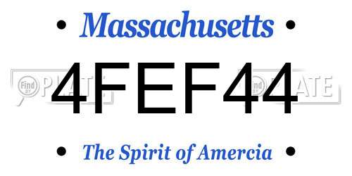 4FEF44 Massachusetts License Plate