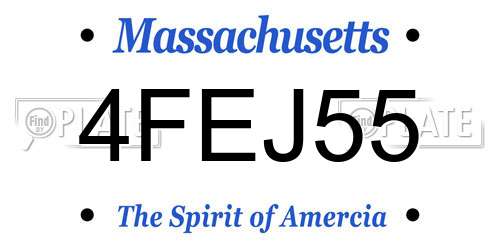 4FEJ55 Massachusetts License Plate