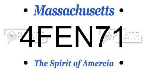4FEN71 Massachusetts License Plate
