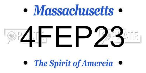 4FEP23 Massachusetts License Plate