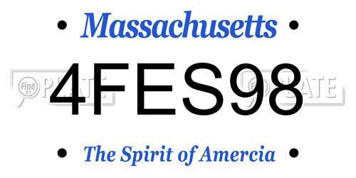 4FES98 Massachusetts License Plate