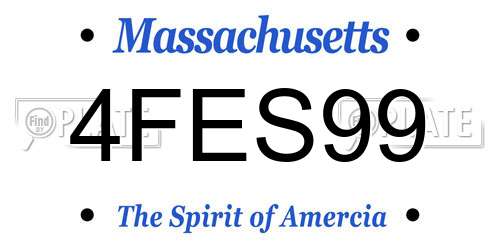 4FES99 Massachusetts License Plate