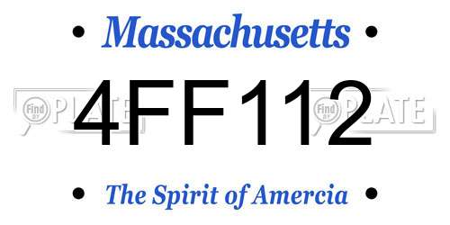 4FF112 Massachusetts License Plate