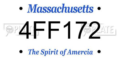 4FF172 Massachusetts License Plate