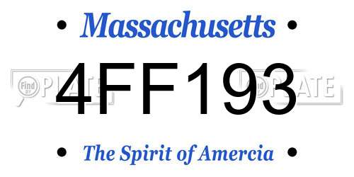 4FF193 Massachusetts License Plate