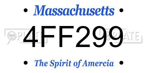 4FF299 Massachusetts License Plate