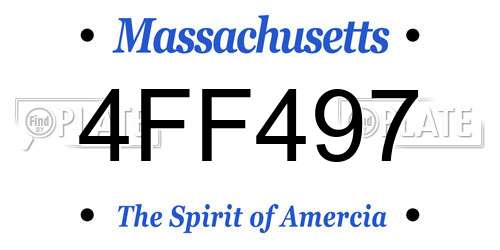 4FF497 Massachusetts License Plate