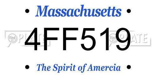 4FF519 Massachusetts License Plate