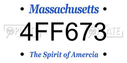 4FF673 Massachusetts License Plate