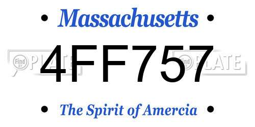 4FF757 Massachusetts License Plate