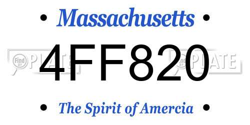 4FF820 Massachusetts License Plate