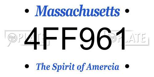 4FF961 Massachusetts License Plate