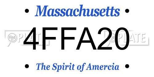 4FFA20 Massachusetts License Plate