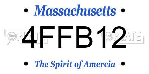 4FFB12 Massachusetts License Plate