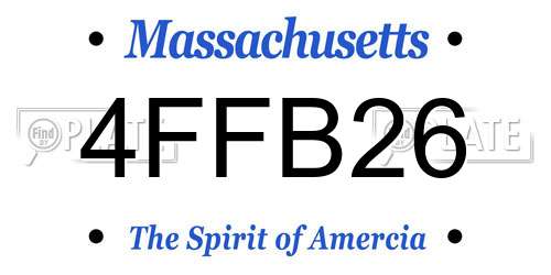4FFB26 Massachusetts License Plate