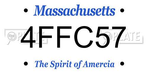 4FFC57 Massachusetts License Plate
