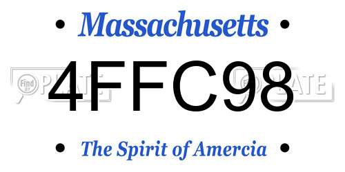 4FFC98 Massachusetts License Plate