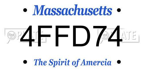 4FFD74 Massachusetts License Plate